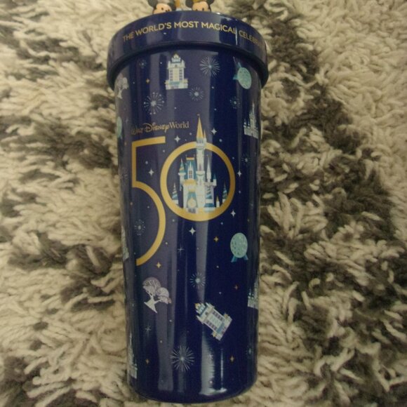 Disney Tumbler With Straw - 50th Anniversary Mickey And Minnie - Picture 7 of 9